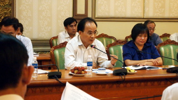 Ông Lê Mạnh Hà tại buổi làm việc với đoàn ĐBQH TP - Ảnh: H.Điệp