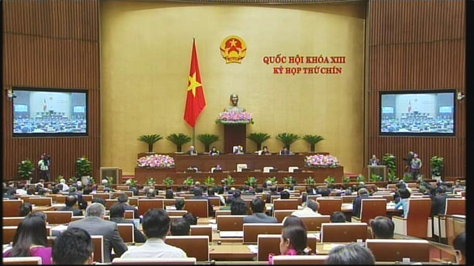 Quang cảnh phiên khai mạc kỳ họp thứ 9 Quốc hội thứ XIII sáng 20-5-2015 - Ảnh: TTO