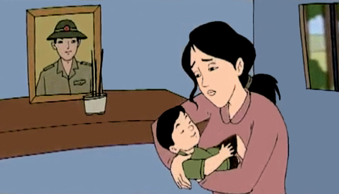 Ảnh chụp lại từ clip Bài học tuổi thơ do chương trình “Quà tặng cuộc sống” của Đài truyền hình Việt Nam phát