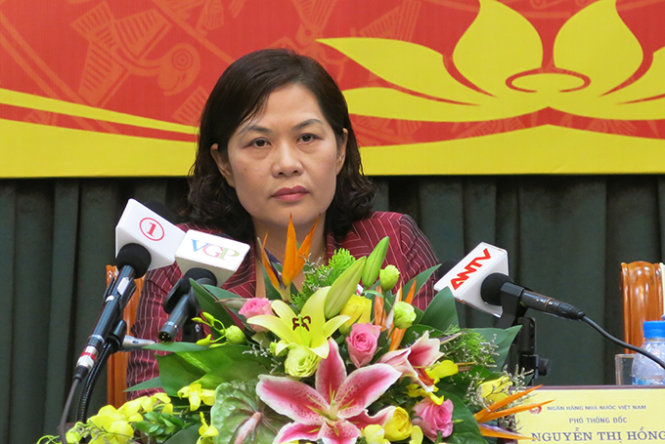 Bà Nguyễn Thị Hồng, Phó thống đốc Ngân hàng nhà nước - Ảnh: L.Thanh