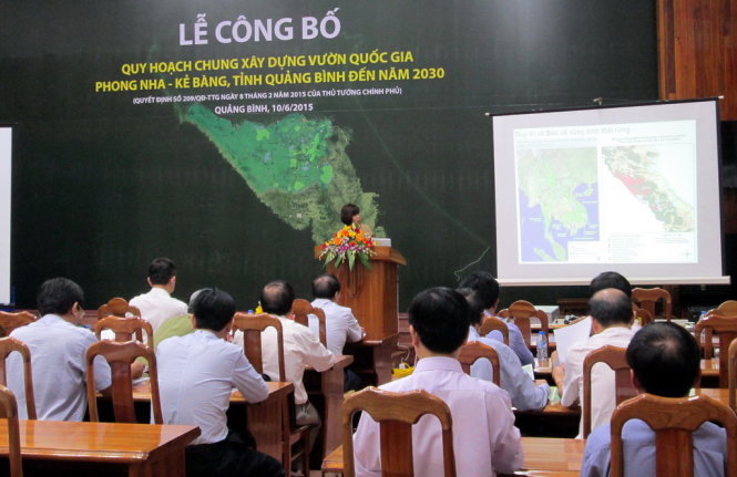 Lễ công bố quy hoạch chung xây dựng Vườn quốc gia PNKB - Ảnh: Lam Giang