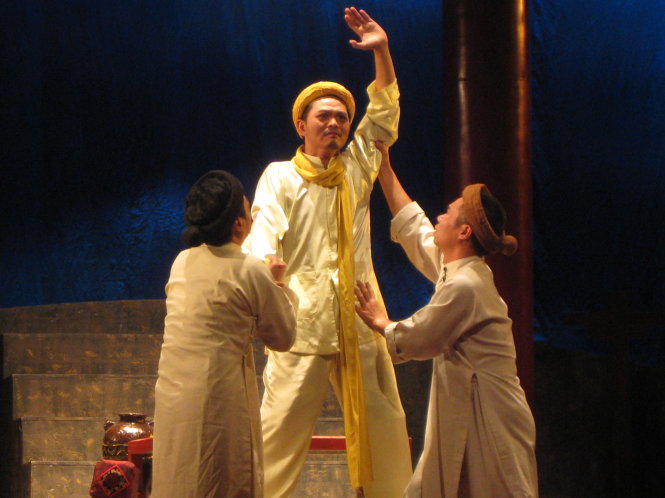Vở Tiếng đàn vùng Mê Thảo của Nhà hát Kịch Hà Nội sẽ tham gia Cuộc thi nghệ thuật sân khấu kịch nói chuyên nghiệp toàn quốc 2015 - Ảnh: Đức Triết