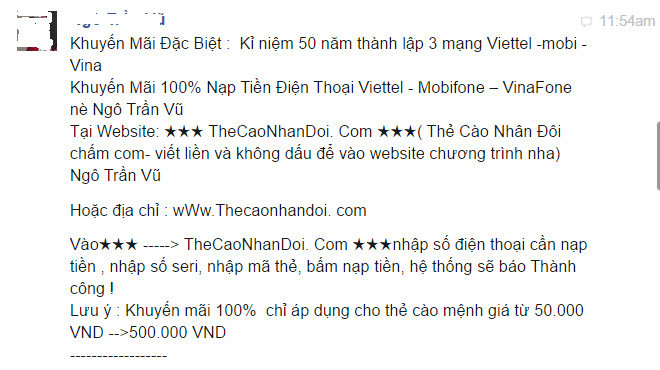 Một thông tin lừa đảo giới thiệu về website thecaonhandoi.com - Ảnh chụp màn hình