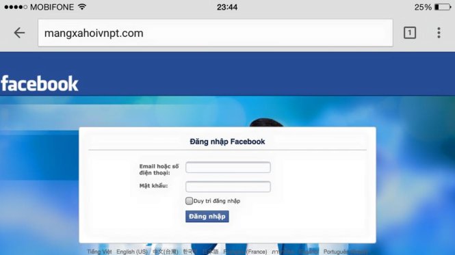 Một website giả mạo VNPT nhưng lại mang thông tin tri ân khách hàng Facebook