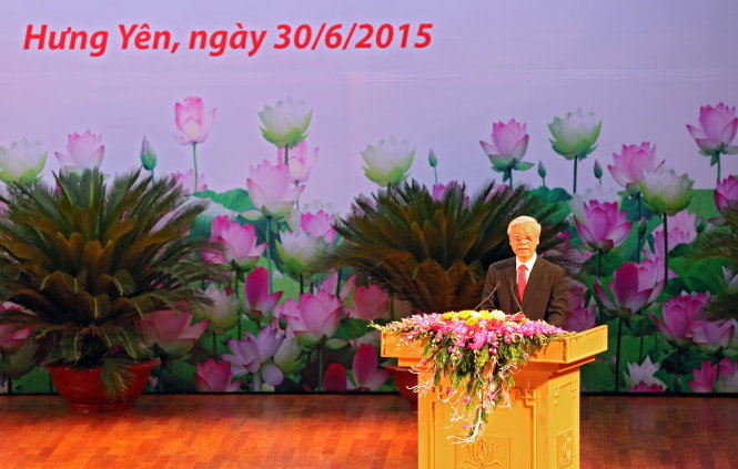 Tổng bí thư Nguyễn Phú Trọng phát biểu tại lễ kỷ niệm -  Ảnh: VIỆT DŨNG