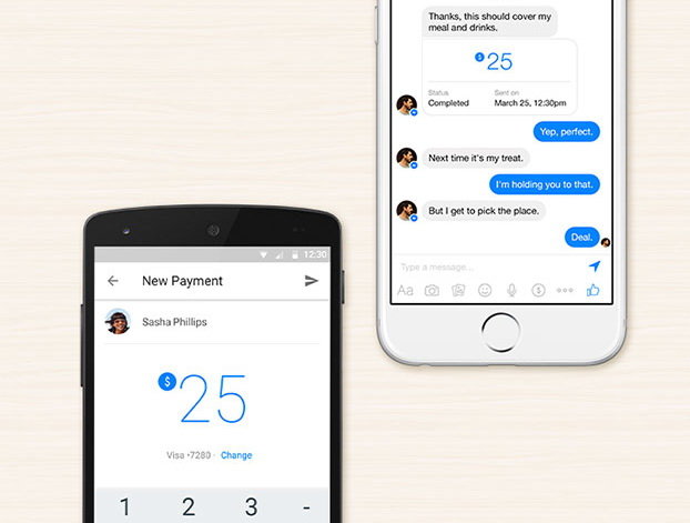 Người dùng bắt đầu có thể gửi tiền cho nhau khi trò chuyện qua ứng dụng di động Facebook Messenger - Ảnh: Facebook