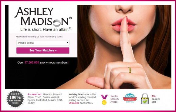 Giao diện website Ashley Madison - Ảnh: KrebsOnSecurity