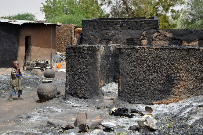 Cảnh hoang tàn ở những nơi Boko Haram đi qua - Ảnh: RTL