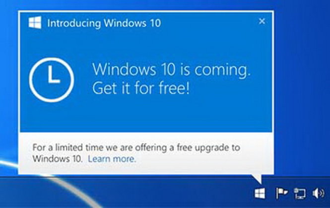 Thông báo đặt chỗ nâng cấp Windows 10 - Nguồn: Microsoft