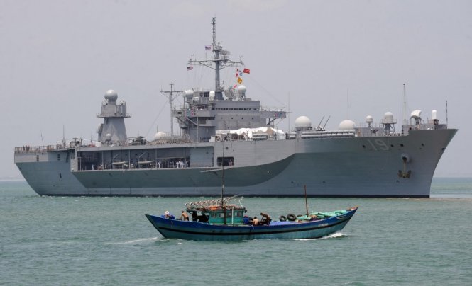 Tàu chiến Mỹ trong một lần tuần tra trên Biển Đông - Ảnh: AFP