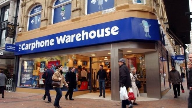 Một cửa hàng bán lẻ điện thoại Carphone Warehouse tại Anh - Nguồn: BBC