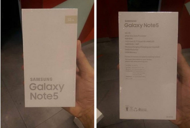 Hộp smartphone Galaxy Note 5 - Ảnh: Reddit