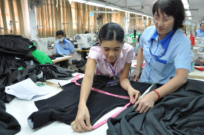 Sản xuất hàng dệt may xuất khẩu vào thị trường châu Âu tại Công ty CP Garmex Sài GònẢnh: TRẦN VŨ NGHI