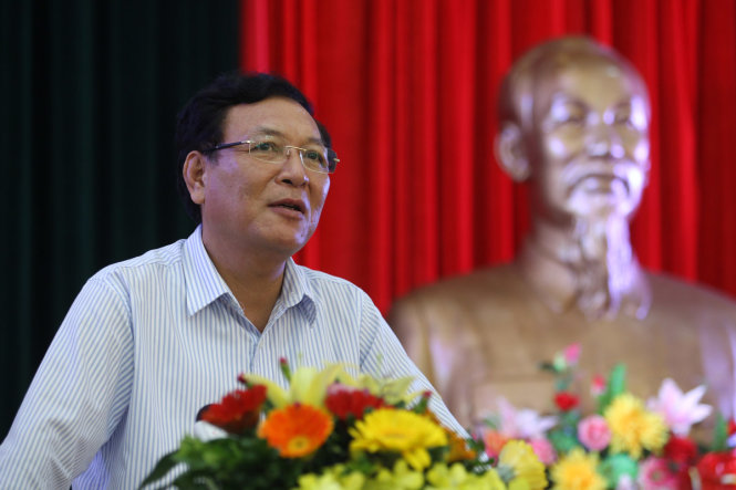 Bộ trưởng Bộ GD-ĐT Phạm Vũ Luận phát biểu tại hội nghị Tổng kết năm học 2014-2015 và triển khai nhiệm vụ năm học 2015-2016 - Ảnh: Nguyễn Khánh
