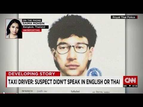 Phác thảo chân dung nghi can chính trong vụ đánh bom Thái Lan Ảnh: CNN