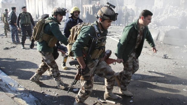 Binh sỹ Iraq sau một đợt tấn công - Ảnh: Reuters