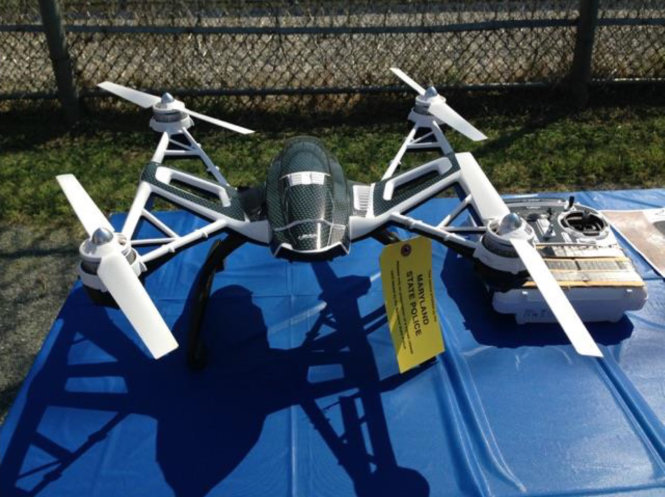 Chiếc UAV dùng trong vụ tuồn đồ lậu vào nhà tù ở Maryland. Ảnh: AFP