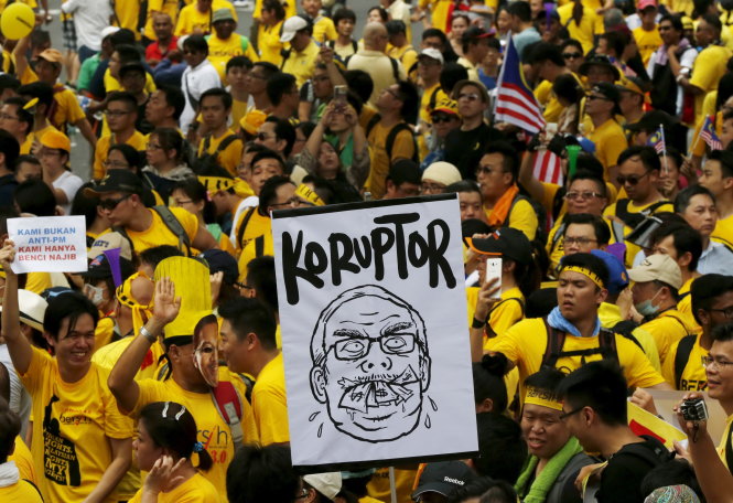 Đoàn biểu tình ở thủ đô Kuala Lumpur ngày 29-8 - Ảnh: Reuters