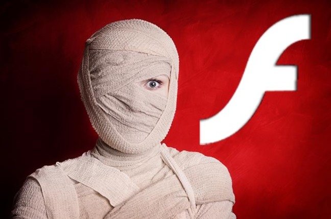Dù nội dung quảng cáo trên nền Flash vẫn chiếm lượng rất lớn trong Q1-2015, Flash không còn được cộng đồng công nghệ ủng hộ, các công ty công nghệ ngừng hỗ trợ mặc định Flash trong sản phẩm và dịch vụ trực tuyến của mình - Ảnh: The Register