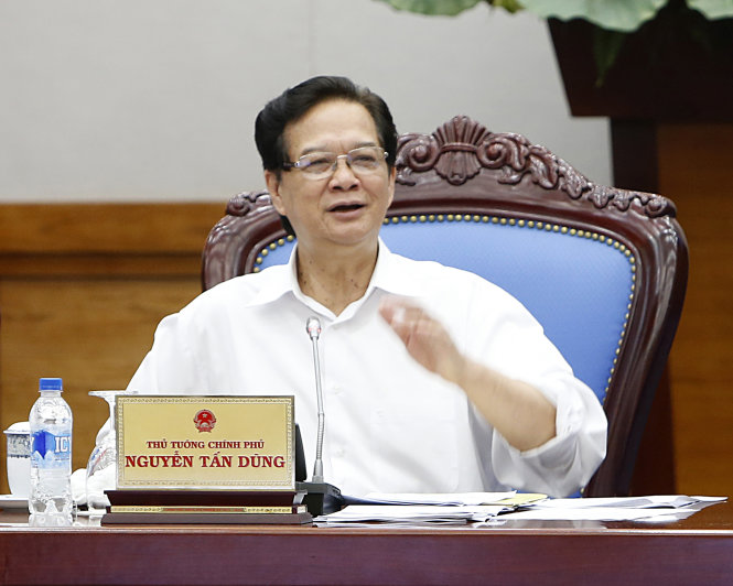Thủ tướng Nguyễn Tấn Dũng chủ trì cuộc họp Chính phủ thường kỳ tháng 8-2015 - Ảnh: TTXVN