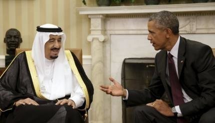 Tổng thống Obama và vua Ả rập Saudi Salman tại căn phòng bầu dục ở Nhà Trắng ngày 4-9 - Ảnh: Reuters