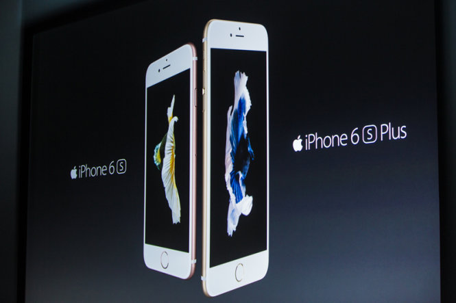 Hình ảnh về iPhone 6S và iPhone 6S Plus xuất hiện tại sự kiện ra mắt sản phẩm mới ngày 9-9 của Apple - Ảnh: CNET