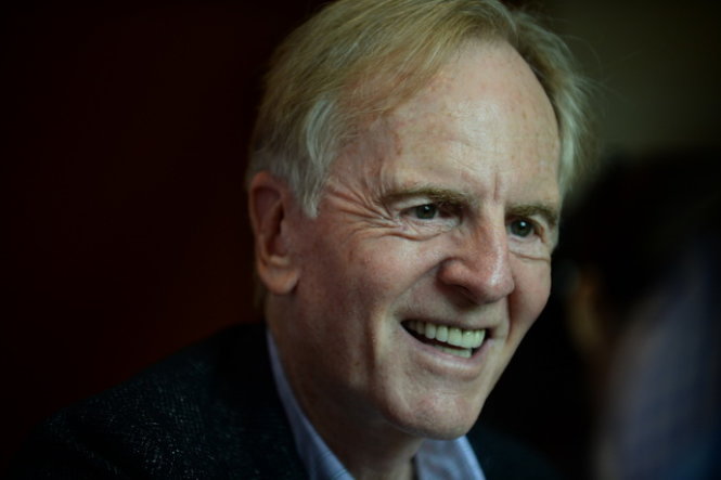 Ông John Sculley trong buổi trao đổi với Nhịp Sống Số tại TP.HCM ngày 9-9 - Ảnh: Thuận Thắng