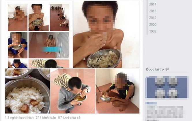 Hình ảnh bữa cơm đối tượng bảo trợ xã hội lan truyền trên mạng xã hội - Ảnh: Doãn Hòa