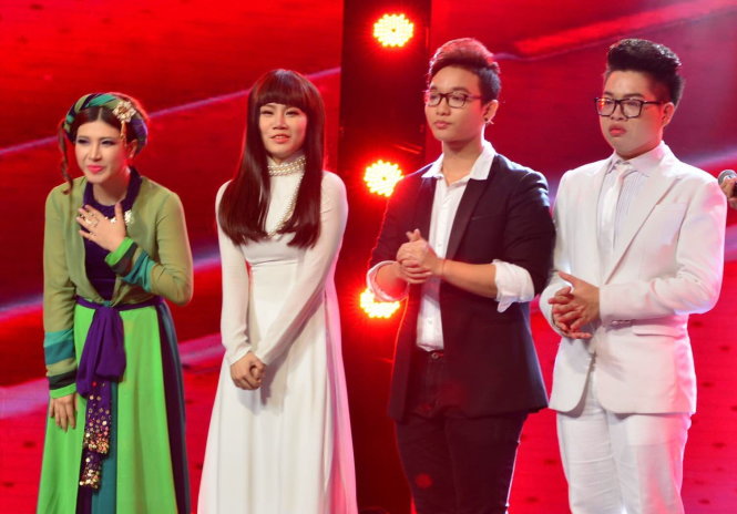 Bốn gương mặt của đêm chung kết (từ trái qua): Tố Ny, Yến Lê, Hoàng Dũng và Đức Phúc Ảnh: Châu Quốc Hưng