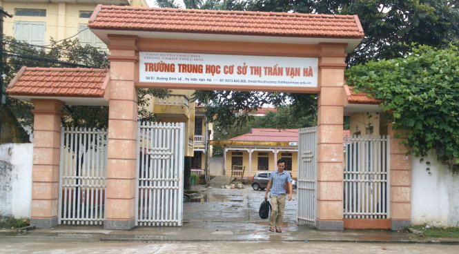 Trường THCS thị trấn Vạn Hà, huyện Thiệu Hóa (Thanh Hóa)- nơi xảy ra vụ việc - Ảnh: HÀ ĐỒNG
