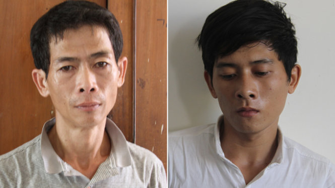Chủ tiệm cầm đồ Võ Quốc Kha (trái) và Ngô Thanh Tuấn bị khởi tố tội trộm cắp - Ảnh: Duy Thanh