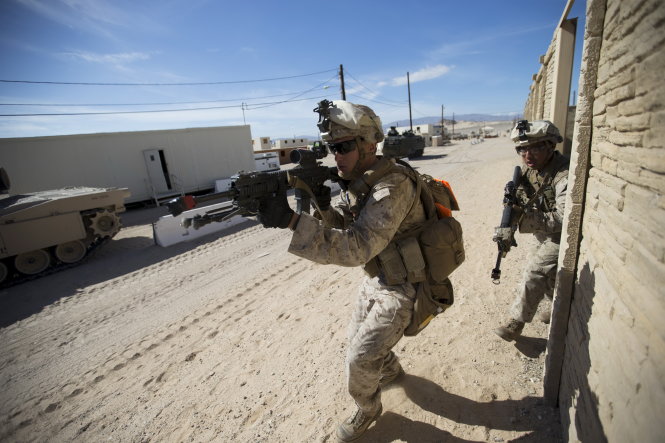 Lính thủy đánh bộ Mỹ được đào tạo ở California Ảnh: Reuters