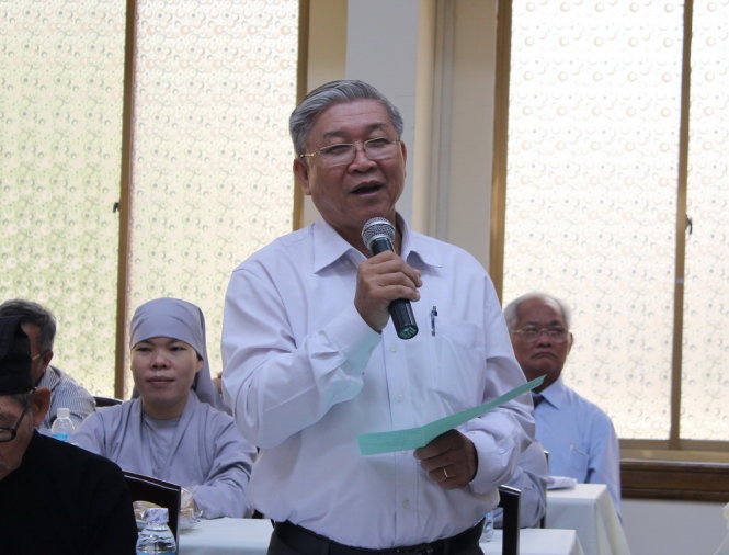 Mục sư Nguyễn Thế Hiển phát biểu tại hội nghị - Ảnh: M.Hoa