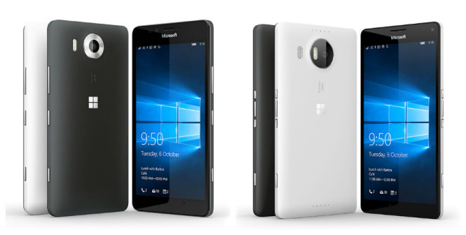 Lumia 950 (trái) và Lumia 950XL – Ảnh: Microsoft