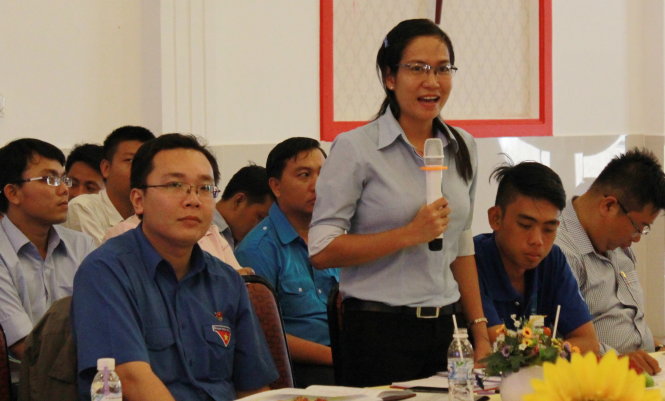 Bí thư Huyện đoàn Cần Giờ Lê Thị Kim Hiền: “Trách nhiệm, gương mẫu và năng động là ba tiêu chí cần làm trước để thay đổi hình ảnh cán bộ Đoàn trong thanh niên và đánh giá của xã hội” - Ảnh: Q.L.