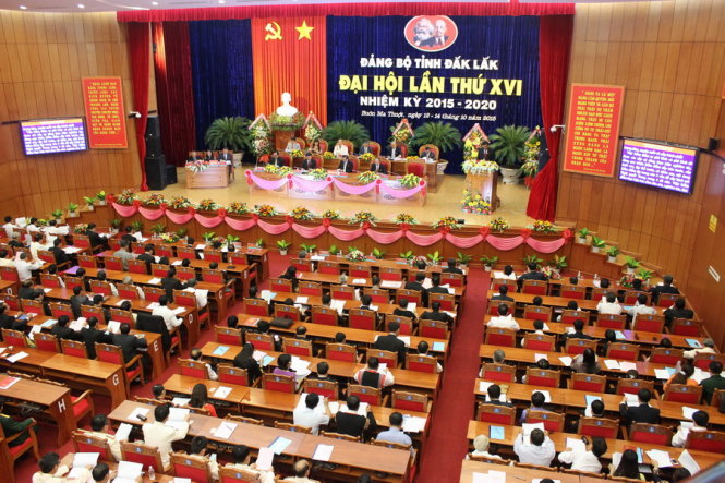 Đại hội đại biểu Đảng bộ tỉnh Đắk Lắk lần thứ XVI nhiệm kỳ 2015-2020 khai mạc sáng 13-10. Ảnh: Hà Bình