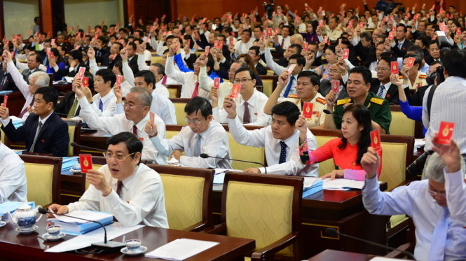 Các đại biểu biểu quyết thông qua một số nội dụng của ĐH