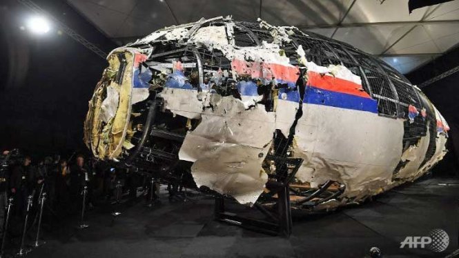 Phần đầu được dựng lại của MH17 Ảnh: AFP