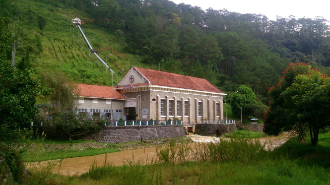 Nhà máy thủy điện Ankroet xây bằng đá, được công nhận là nhà máy thủy điện lâu đời nhất Việt Nam - Ảnh: C.Thành