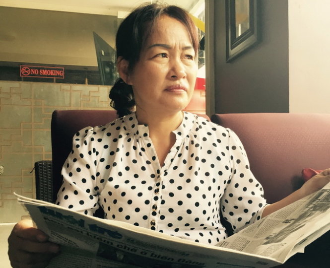 Bà Trần Thị Búp sau khi được tại ngoại vào tháng 3-2015 - Ảnh: BÁ SƠN