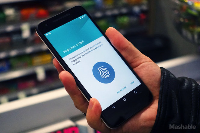 Google/LG Nexus 5X hỗ trợ bảo mật nhận dạng dấu vân tay - Ảnh: Mashable