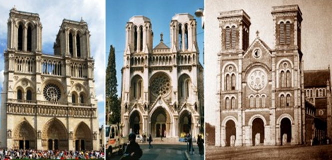 Nhà thờ Đức bà Paris, ở Nice và Sài Gòn