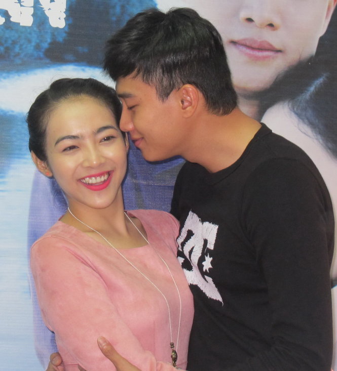 Diễn viên Quốc Trường (vai Lâm) và Phương Khánh (An) - hai nhân vật chính trong phim Chuyện tình rừng ngập mặn - Ảnh: H.Lê