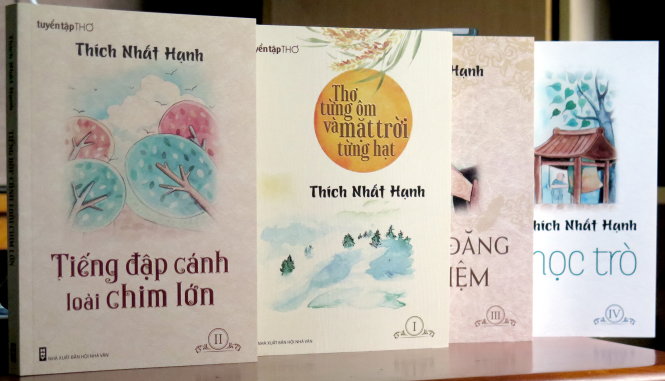 Bộ bốn tập thơ do Phương Nam Books liên kết với NXB Hội Nhà Văn ấn hành - Ảnh: L.Điền