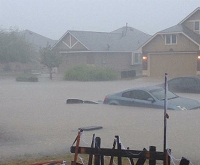 Cơn bão lịch sử gây lũ lớn trong khu vực trung tâm Texas - Ảnh: Weather.com