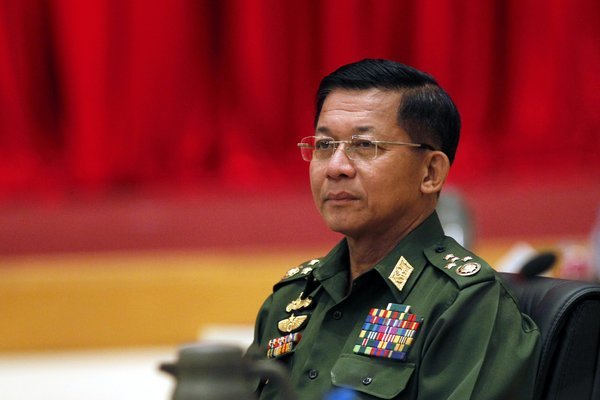 chỉ huy quân đội Myanmar Min Aung Hlaing - Ảnh: NYT
