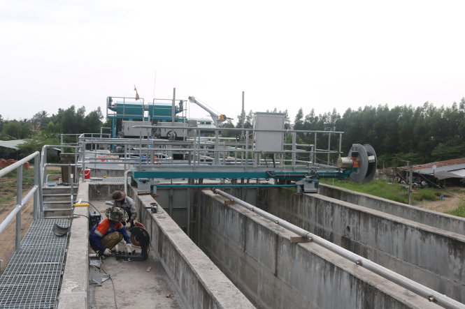 Nhà máy xử lý nước thải sinh hoạt Cần Thơ chưa thể vận hành vì thiếu bể phân hủy bùn - Ảnh: Lê Dân