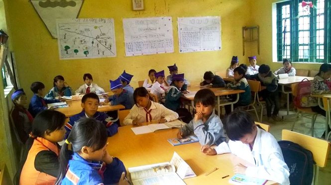 Giờ học của học sinh vùng cao Sa Pa, Lào Cai - Ảnh: Thế Lượng