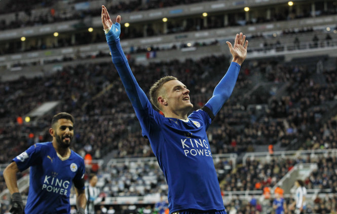 Vardy ăn mừng bàn thắng vào lưới Newcastle - Ảnh: Reuters