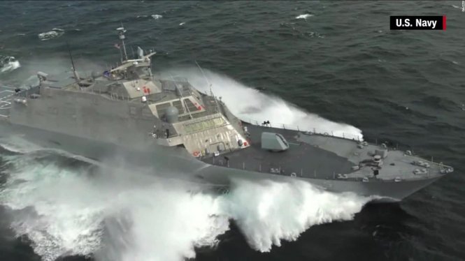 Siêu hạm tuần duyên vừa được biên chế cho hải quân Mỹ USS Milwaukee đang trên đường đến Biển Đông thực hiện tuần tra thường kỳ như tuyên bố của các nhà lãnh đạo Mỹ gần đây - Ảnh: U.S. Navy